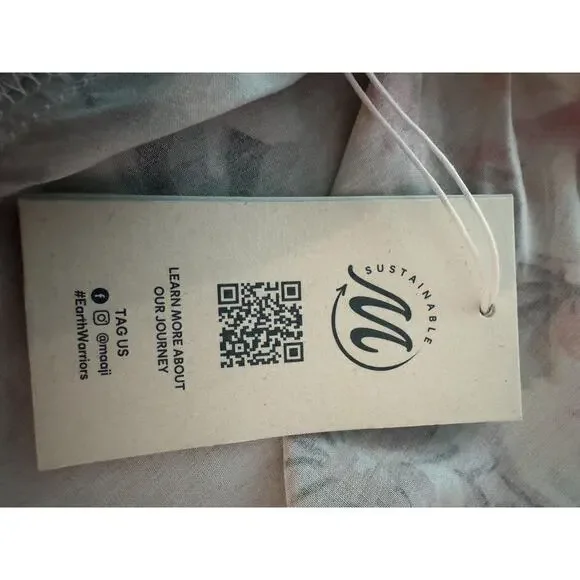 Maaji Luna Maxi Dress Womens Medium Anthropologie Floral Button Front Kimono - Picture 12 of 15